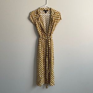 Forever 21 Yellow striped wrap dress